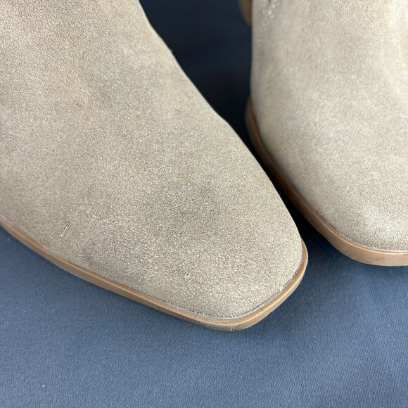 JOIE Wevenly Suede Leather Block Heel Shoes Tan Slip On Loafers Size 9.5 NEW - Picture 6 of 16